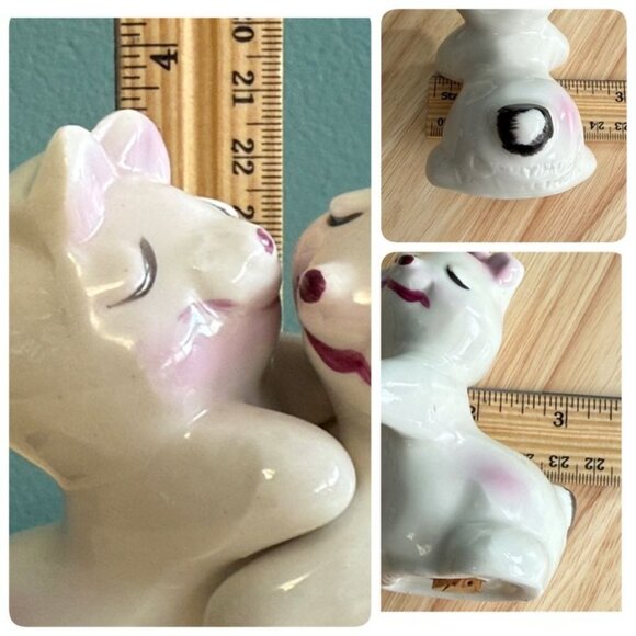 Vintage 1950's Van Tellingen Bunny Hugging Salt Pepper Shakers Set Retro Kitsch - Picture 10 of 10